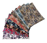 8 Stück 46 x 56 cm Stoffe zum Nähen Baumwolle,Patchwork Stoffe Paket，Stoff für mundschutzmasken， Stoff-Quadrate & Quiltingstoffe für Patchwork Handgemachten,Paisley