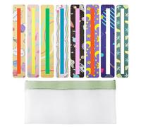 8 Stück Bunte Lesezeichen Und 1 Stück Federmäppchen, Lesehilfen Für Kinder, Lesezeichen Aus Kunststoff, Lesezeichen Für Kinder, Schulbedarf, Federmäppchen Mit Großem Fassungsvermögen