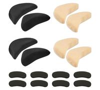 8 Stück High-Heel-Einsätze Und 4 Paar Schwarze Fersenaufkleber, Schwamm-High-Heel-Einsätze, Anti-Verschleiß-Einlegesohlen, Schuhzubehör