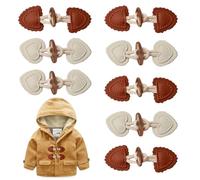 8 Stück Knebelknöpfe Knebelverschluss Knebelknöpfe Kinder Verschluss Beige und Braune Lederknöpfe für Jacke Pullover Mantel Kinderkleidung Mantel Oder Andere Handgefertigte DIY -Kleidung