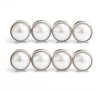 8 Stück Magnetische Hijab Nadeln, Hochzeitsschleiergewichte Magnetische Perlen Doppelseitige Perlen Hijab Mehrzweck Perlen Brautschleiergewichte für Frauen Schals Kleidung Hochzeit (Silber)