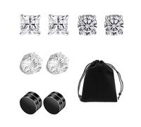 8 Stück Magnetische Ohrclips, 1 Stück Aufbewahrungstasche, Magnetische Kristallohrringe, Runde Ohrclips Aus Titanstahl, Modeschmuck, Geeignet Für Dates, Partys Und Das Tägliche Anziehen