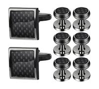 8 Stück Manschettenknöpfe für Männer Satz, Kupfer, Schwarz, Elegant | Cufflinks For Men, Schwarze Manschettenknöpfe, für Businesshemden, Hochzeit, Bräutigam, Trauzeugen, Kasten