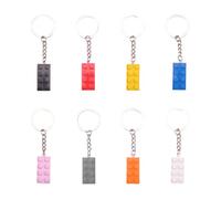 8 Stück Schlüsselanhänger Kompatible mit LEGO,Bausteine Anhänger Set für LEGO Mitgebsel,Legosteine für Jungen,Schlüsselbund aus Kunststoff für Kinder,Erwachsene,Partygeschenke,Schlüsselbrett Zubehör