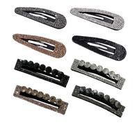 8 Stück Strass-Haarspangen, Diamant-Haarspangen Für Damen, Silberne Haarspangen, Glitzernde Haarspangen, Schöne Haarspangen Für Frauen, Metall-Haarspangen Mit Druckknöpfen
