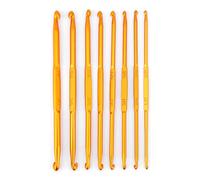 8 Stück Tunesische Häkelnadel Doppelseitig, Tunesische Häkelnadeln Set, Goldene Aluminiumoxid Doppelende Häkelnadel Stricknadel Set Webart Handwerk