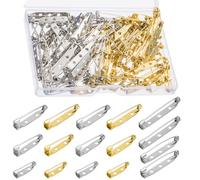 80 Stück Broschennadeln Safety Pin,Mehrzweck-Sicherheitsnadel,Metall Broschen,für DIY Crafts,Schmuck Handwerk,Broschenverschluss,5 Größen: 20 mm,25 mm,30 mm,35 mm und38 mm(Gold,Silber)