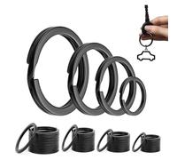 80 Stück Schlüsselringe, 25mm 30mm 32mm 35mm Schlüsselring Schwarz Set, Schwarz Keyring Runde Flacher Edelstahl SchlüSselanhänger Ringe für Schlüssel Diy Kunsthandwerk