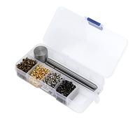 800 -Sets Grommet -Kit, Multi -Color 2mm Mini Iron Messing Round Öse -Ösen -Jährige, Grommet -Einstellungswerkzeug -Kit mit 3 PCS -Werkzeug in Plastik -Aufbewahrungsbox, für DIY