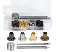 800 Stück Messing Metallösen Grommet Kit, 2mm Kleine Ösenbefestigungswerkzeug, Vier Farben Nähzubehör Ösen Set mit Kunststoff Aufbewahrungsbox, Ösen 2mm für Schuhen, Taschen, Leder Handwerk
