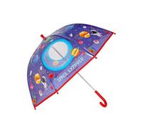 VUSE Legami - Dancin' In The Rain Kinderregenschirm, Space Motiv, winddichte Struktur, manuelle Öffnung, Stoffverschluss mit Platz für Namen, Hakengriff, 73x65 cm