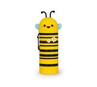 Legami - Kawaii Federmäppchen für die Schule 2 in 1 aus weichem Silikon, Bee-Thema, Stifthalter für den Tisch, Reißverschluss, Stifte Buntstifte, Filzstifte, H 21,5 cm