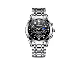 (8169 Schwarz S) Herren-Armbanduhren, Sport-Chronograph, Quarzuhren, Marken-Luxusuhren, Vollstahl, wasserdicht,