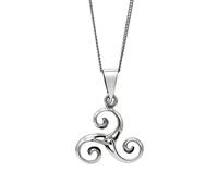 81stgeneration 925 Silber Triskele Halskette für Herren | Keltischer Triskelion-Anhänger aus Sterlingsilber an 45,7cm Langer Panzerkette | Dreifachspiral-Design | Symbolischer Boho-Schmuck für Damen