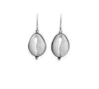 81stgeneration 925 Sterling Silber Seil Gerahmte Kaurimuschel-Ohrhänger für Damen | Bali-Ohrringe aus Natürlichen Muscheln | Indonesischer Strand-Schmuck | Surfer Coastal Ocean-Inspiriertes Geschenk