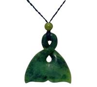 81stgeneration Halskette mit Pikorua-walschwanz-anhänger aus Nephrit-Jade | Maori-kordelkette für Herren | Grünsteinschmuck für Damen | Handgeschnitztes Grünes Stammes-edelstein-Statement-stück