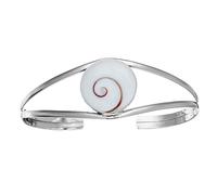 81stgeneration Shiva-Auge-Muschelarmreif für Damen aus 925er Sterlingsilber | Verstellbarer Breiter Armreif aus Natürlicher Muschel | Statement-Schmuck im Boho-Stil | Küstengeschenk im Ozean-Stil