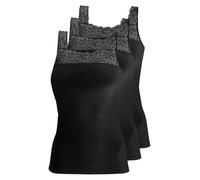 Pompadour Nostalgie Achseltop 3er Pack | 42 | Schwarz (PO-0050)