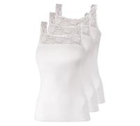 Pompadour Nostalgie Achseltop 3er Pack | 46 | Weiss (PO-0060)