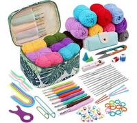 87-teiliges Häkelnadel-Set für Anfänger, ergonomisch, mit Häkeltasche