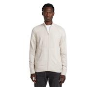 Cardigan G-STAR "3D Biker Full Zip Knit", Damen, Gr. M, weißbait, dk brick, Obermaterial: 50% Baumwolle, 50% Polyacryl, Strickjacken (60876535-M) weißbait, dk brick