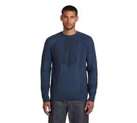 G-Star Raw Strickpullover mit Logo-Stitching und Rundhalsausschnitt in Marine, Größe L