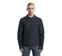 Poloshirt G-STAR "Polo Collar Half Zip Knit", Damen, Gr. M, india ink, Obermaterial: 45% Polyimid, 30% Viskose, 25% Wolle, Shirts (28077930-M) india ink