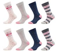 Socken CAMANO "Kindersocken ca-soft 8er Pack", Damen, Gr. 27-30, weiß (sanftes weiß), 70% Baumwolle, 29% Polyamid, 1% Elasthan, gepunktet, Socken Socken, 8er Pack Ohne drückenden Gummibund, Aus OCS ze