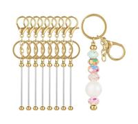 8Pcs Beadable Keychain Bars Blanks DIY Bead Bar Kit Zubehör für Frauen Männer B