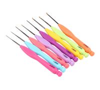 8Pcs/Set Plastic Handle Sewing Kit Weave Crochet Hooks Aluminum Knitti