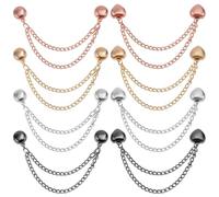 8stk Magnetische Kleidungsklammern, Herz Rund Magnetische Kleidungsclips mit Kette Vielseitig Einsetzbar Starke Magnetnadel zum Befestigen von Kleidung Saum Hemden Ärmeln (4 Farben)