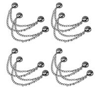 8stk Multifunktionale Magnetische Kleidungsclips, Magnetische Knopfclips Kette Weit Verbreitete Magnetische Kleidungsnadeln Hosenbundspannerclip für Hemden Röcke Hosen Kleider(Schwarz)