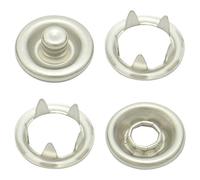 9,5 mm silberne Edelstahl Jersey Druckknöpfe zum nieten (25 Stück) - Hochwertige Snaps für Bekleidung, Taschen, Leder & DIY Handwerk, Nähzubehör