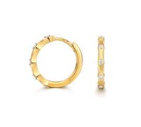 9 ct/Karat Gelb Gold Diamant Paar Creolen Brillant-Schliff 0.10 Karat GH - SI3-I1