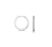 9 ct/Karat Weißgold Damen - Diamant Paar Creolen Brillant-Schliff 0.20 Karat GH - SI