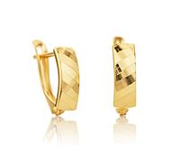 9 Karat 375 Gold Ohrringe Creolen Gelbgold Glänzend Ohrschmuck - EP02