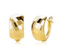 9 Karat 375 Gold Ohrringe Creolen Gelbgold Glänzend Ohrschmuck - EP030