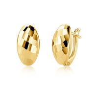 9 Karat 375 Gold Ohrringe Creolen Gelbgold Glänzend Ohrschmuck - EP040