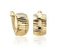 9 Karat 375 Gold Ohrringe Creolen Gelbgold Glänzend Ohrschmuck - SIT04