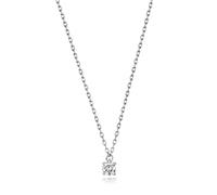 9 Karat (375) Weißgold Diamant Anhänger mit Kette Brillant-Schliff 0.10 Karat H - I1