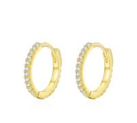 9 Karat Au375 Gelbgold Ohrringe mit Labor Diamant, Ewigkeit Creole