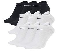 9 Paar Nike Sneaker-Socken NoShow Sortiert Schwarz/Weiß in allen Größen 6 Weiß + 3 Schwarz
