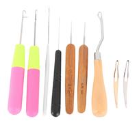 9 Pieces Bent Latch Hook Crochet Needle Set Dreadlocks Tool Hair Locki