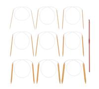9 Stricknadeln, 1 Häkelnadel, Schlingenstrickstab, Holz-Rundstricknadeln, Stricknadeln Mit Durchsichtigem Rohr, Strickwerkzeuge, Doppelspitz-Stricknadeln