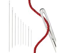 9 Stück Nähnadeln mit Großem Öhr, Handnähnadeln und Stopfnadeln Set, Nähnadeln Großes Öhr für Sticken, Nähen, Kreuzstich, Leder und Handwerk, 7.5/10/12.5/15/20/25/30 CM
