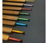 9 Stücke Bambus Häkelnadel Set, 2-6mm Häkelnadeln für Garn Stricken, Nähhandwerkszeug (Zufällige Farbe & Größe)