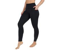 90 Degree by Reflex Leggings mit hoher Taille, mit Fleece gefüttert, mit Seitentasche, Yogahose, Schwarz mit Tasche, Größe M, Schwarz