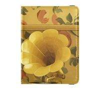 90er Jahre Retro Memories Grammophone Gelb Leder Dekorative Reisepasshülle für Reisen Familie Brieftasche Combo Reise Reisepass Brieftasche mit Impfkartenfach Wasserdicht, 90er Jahre Retro