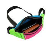 90s Fanny Pack Festival Waist - Bag with Adjustable Strap Carnival | Retro Fanny Pack | 2-Pocket Waist Bag With Adjustable Belt | Holiday Party Fanny Pack | For Festival Outdoor Travel Fitness