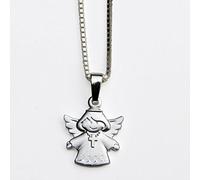 925 Silber Anhänger Schutzengel + Kette ohne Gravur : Schutzengel mit Kreuz- Zur Geburt, Taufe, Konfirmation, Kommunion oder Namenstag